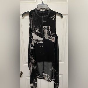 H&M black sheer tunic tank top, new with tags, size 10.